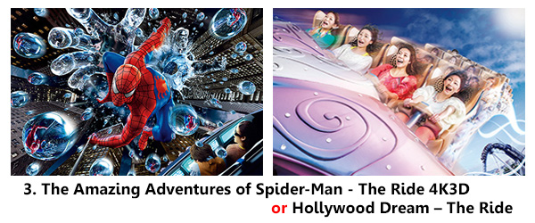 3. The Amazing Adventures of Spider Man The Ride 4K3D or hollywood Dream The Ride