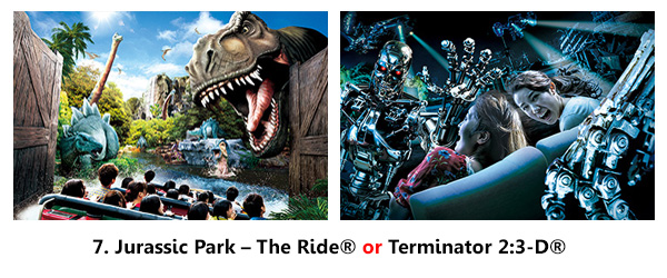 7.Jurassic Park – The Ride® or Terminator 1